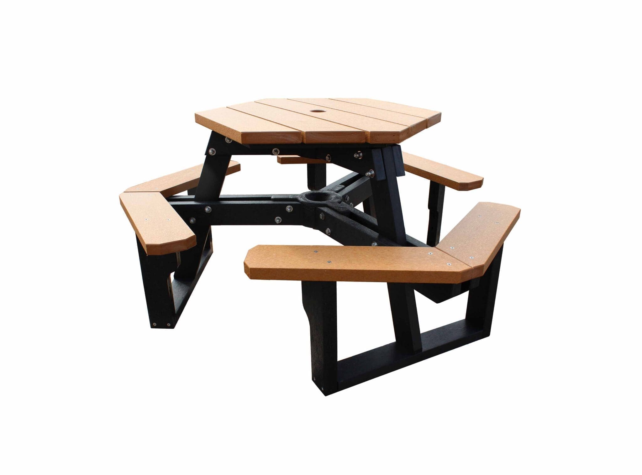 Open Hexagon Youth Table with White background