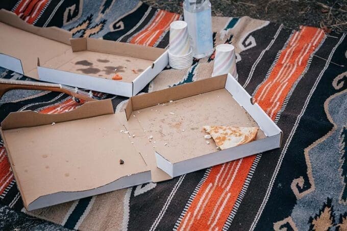 Pizza Boxes on Rug